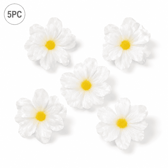 5-Piece Retro Artificial Canna Lily Flower Hair Clips Pack, 3D Fabric Floral Bridal Side Barrettes and Alligator Hairpins Set for Wedding, Updos, Vacation and Hair Accessories