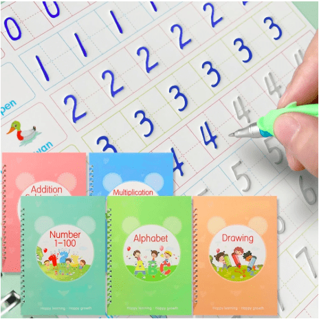 5-Piece Reusable Magic Groove Copybook Set