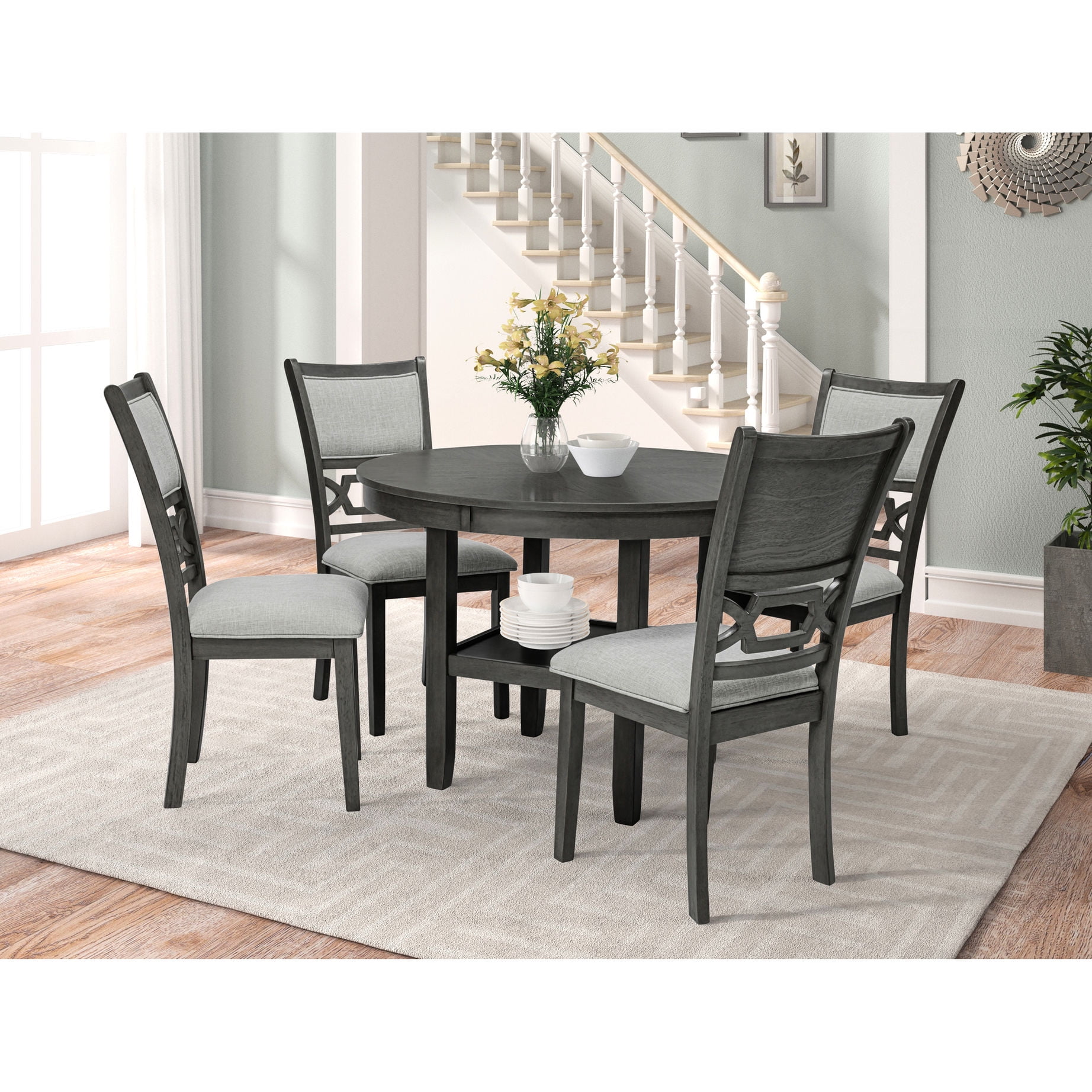5 - Piece Round Dining Set | Contemporary Design for Dining Room Setup ...
