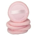 thumbnail image 1 of 5-Piece Round Makeup Puff Set - Soft Cotton Powder Applicators for Compact Foundation and Blush - Pink, 1 of 9