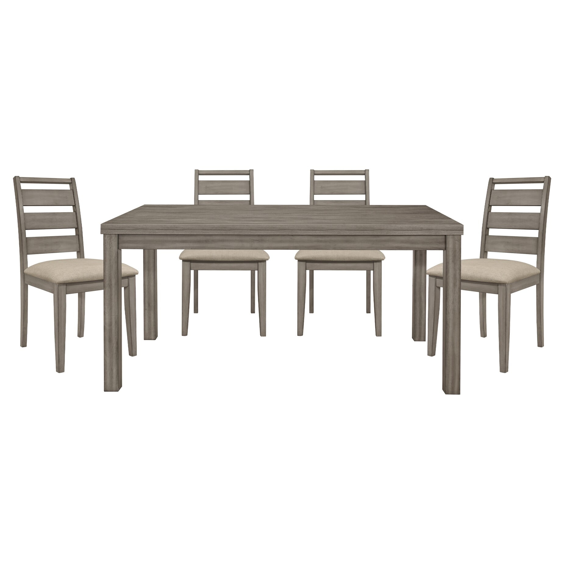 5-Piece Rustic Style Dining Table Set for 4, Rectangular Table and 4 ...