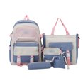 thumbnail image 1 of 5 Piece School Backpack Set Large Capacity Nylon Bookbag Lightweight Water Resistant Travel Daypack Durable School Bag for Students, 1 of 3