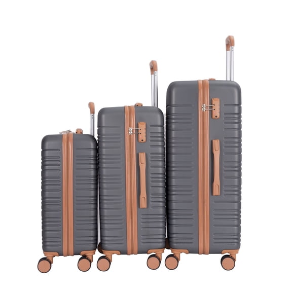 5-Piece Set (20"24"28 +a travel bag and a toiletry bag) ,Hard Case Spinner Wheels ABS Luggage Sets with TSA Lock Carry On Suitcase Luggage Durable Suitcase Color Matching GRAY