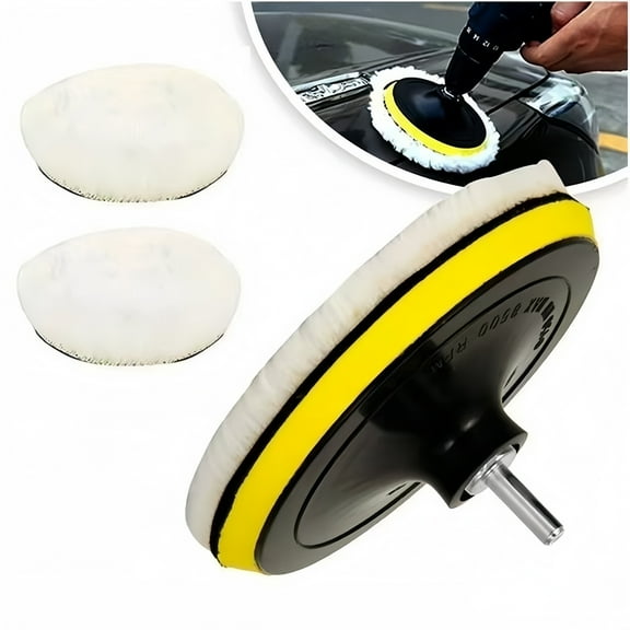 5-Piece Set High-Quality 6 Inch Wool Buffing Pad Set With M14 Drill Adapter