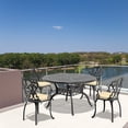 thumbnail image 1 of 5-Piece Set Of Cast Aluminum Patio Furniture With Beige Cushions, 1 of 9