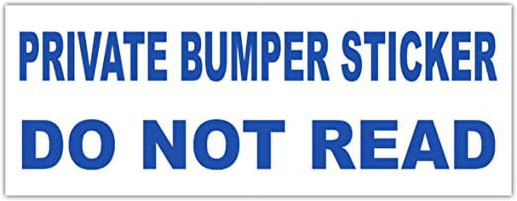5 Piece Set |PRIVATE BUMPER STICKER DO NOT READ Funny Sticker Decal 3x8 ...