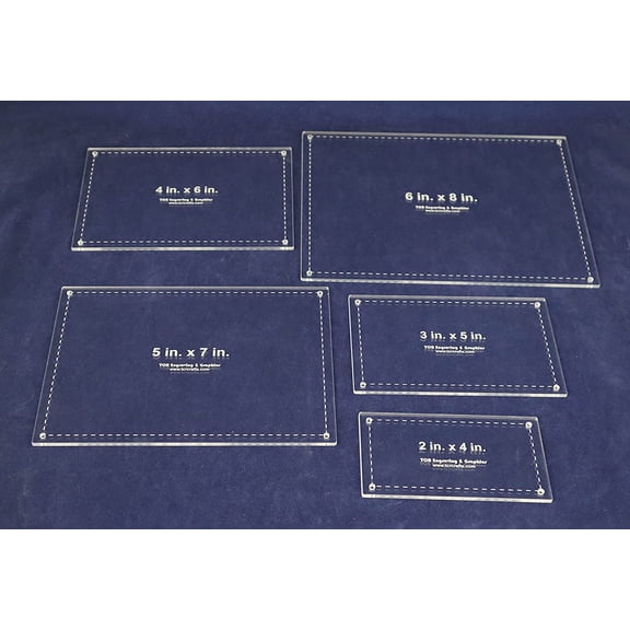 5 Piece Set Rectangles 2x4, 3x5, 4x6, 5x7,6x8-1/8 Inch Thick Acrylic
