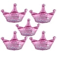 thumbnail image 1 of 5-Piece Set for Kids' Parties & Weddings, Pink Delight Sparkling Princess Birthday Crown Balloons, 1 of 8
