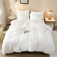 thumbnail image 1 of 5 Piece Shaggy Duvet Cover Set, Luxury Ultra Soft Cozy Long Faux Fur (King, White), 1 of 5
