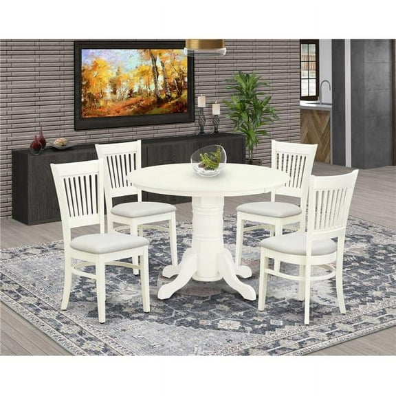5 Piece Shelton Dining Room Table Set - Linen White