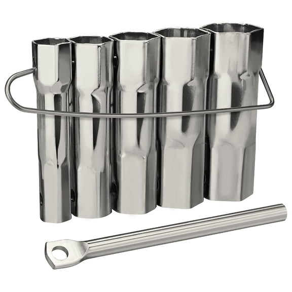 5-Piece Shower Valve Socket Wrench Set with Bar Handle, Multi-Size for Tub & Shower Valve Removal