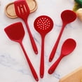 thumbnail image 1 of 5-Piece Silicone Kitchen Utensil Set-Heat- Spatula,Spoon & Ladle Red Green 32.5x10x5cm Non-Scratch Cooking Tools for All Cookware, 1 of 6