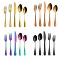 thumbnail image 1 of 5 Piece Silverware Set, Stainless Steel Flatware Sets, Copper Kitchen Utensil Set Service, Tableware Cutlery Set, Knife Spoons and Forks Set for Home Restaurant(Black), 1 of 5