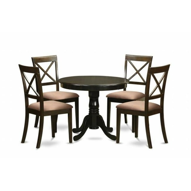 5 Piece Small Kitchen Table and Chairs Set-Round Table and 4 Chairs For Dining Room