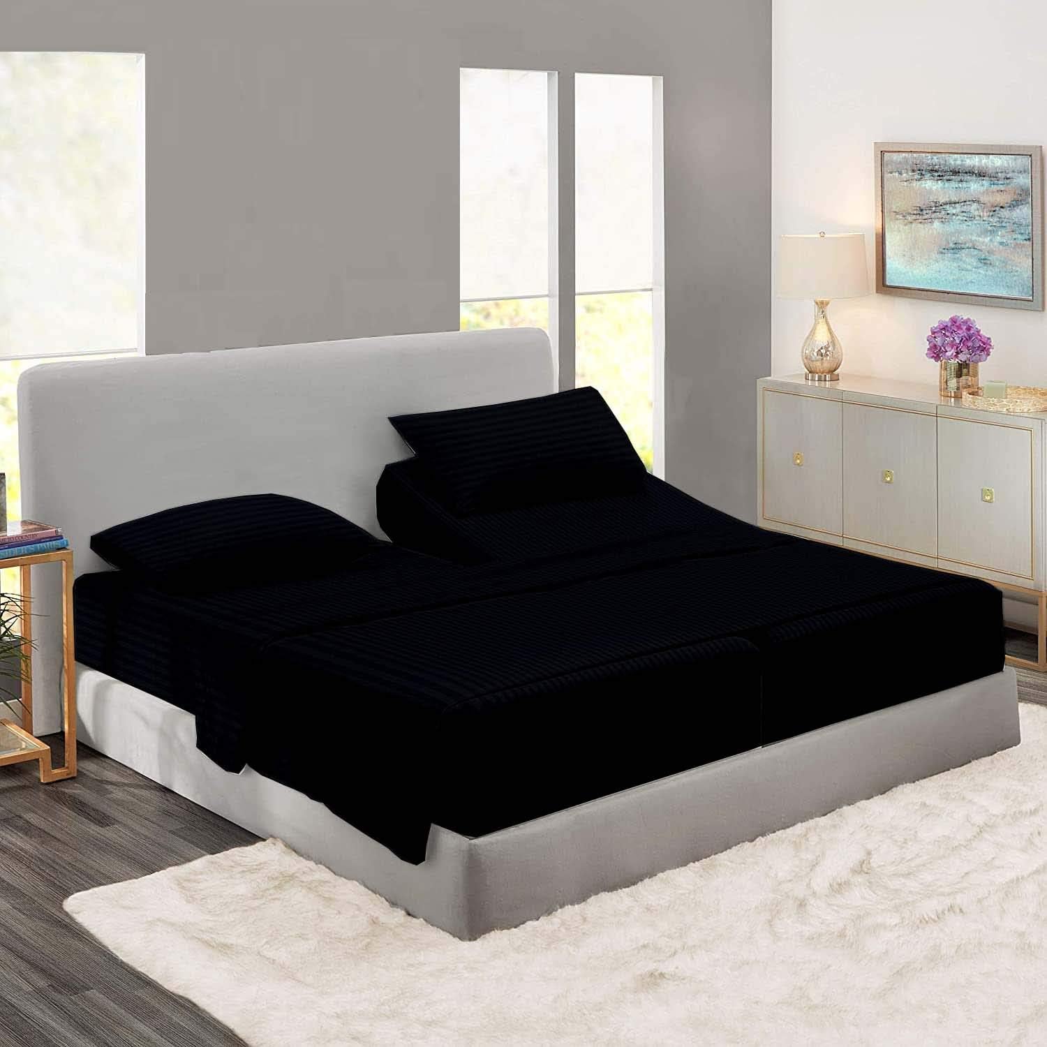 5 Piece Split Cal King Sheets Sets For Adjustable Bed CottonSplit