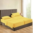 thumbnail image 1 of 5-Piece Split California King Sheet Set, 800 Thread Count, 100% Egyptian Cotton, Color Gold Stripe Pattern, Fits 16-Inch Deep Mattresses, 1 of 5