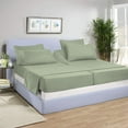 thumbnail image 1 of 5 Piece Split California King Sheet Set for Adjustable Beds 800 Thread Count 100% Egyptian Cotton Split California King Sheet Set, 24 Inch Deep Pocket, Light Sage Solid, 1 of 8