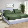 thumbnail image 1 of 5 Piece Split California King Sheet Set for Adjustable Beds 800 Thread Count 100% Egyptian Cotton Split California King Sheet Set, 24 Inch Deep Pocket, Moss Solid, 1 of 8