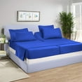 thumbnail image 1 of 5 Piece Split California King Sheet Set for Adjustable Beds 800 Thread Count 100% Egyptian Cotton Split California King Sheet Set, 10 Inch Deep Pocket, Royal Blue Solid, 1 of 8