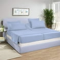 thumbnail image 1 of 5 Piece Split King Sheet Set for Adjustable Beds 800 Thread Count 100% Egyptian Cotton Split King Sheet Set, 21 Inch Deep Pocket, Light Blue Solid, 1 of 8