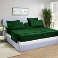 thumbnail image 1 of 5 Piece Split King Sheet Set for Adjustable Beds 800 Thread Count 100% Egyptian Cotton Split King Sheet Set, 26 Inch Deep Pocket, Green Solid, 1 of 8