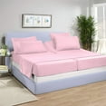 thumbnail image 1 of 5 Piece Split King Sheet Set for Adjustable Beds 800 Thread Count 100% Egyptian Cotton Split King Sheet Set, 26 Inch Deep Pocket, Light Pink Solid, 1 of 8