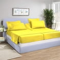 thumbnail image 1 of 5 Piece Split Queen Sheet Set for Adjustable Beds 800 Thread Count 100% Egyptian Cotton Split Queen Sheet Set, 12 Inch Deep Pocket, Yellow Solid, 1 of 8