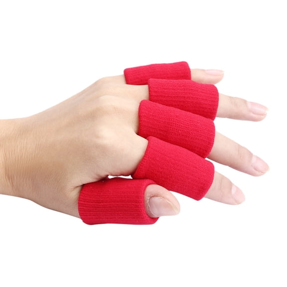 5-Piece Sports Finger Guards Supports Set, Protective Buddy Splints For Basketball Climbing Digit Injury Stabilization Kit Red