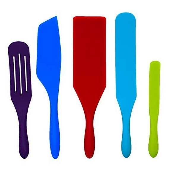 5 Piece Spurtle Nonstick Silicone Set, Multicolor