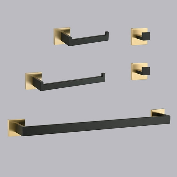 5 - Piece Stainless Steel Bathroom Towel Rack Set Wall Mount