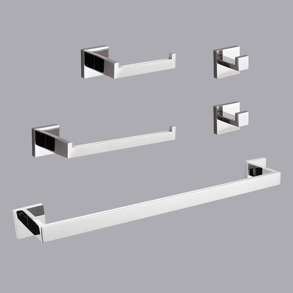 5 - Piece Stainless Steel Bathroom Towel Rack Set Wall Mount