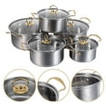 thumbnail image 1 of UEETEK Stainless Steel Cooking Pots, Golden, Efficient Heat, Safe Handling, 5Sets, 1 of 11