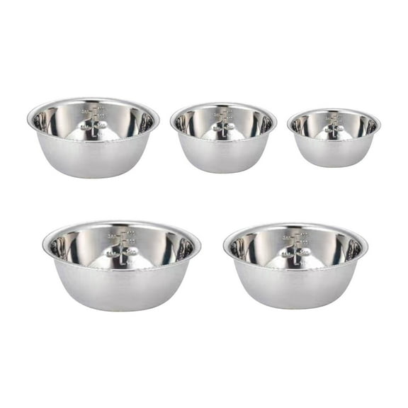 5-Piece Stainless Steel Mixing Bowl Set - Economy Meal Prep Bowls for Refrigerator Storage, Kitchen Organization & Cooking Efficiency