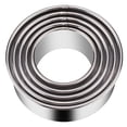 thumbnail image 1 of 5-Piece Stainless Steel Round Cookie Biscuit Cutters Set, Graduated Sizes for Pastries, Dough, Doughnuts, 1 of 5