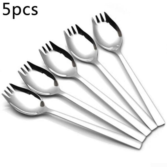 5-Piece Stainless Steel Spork Set – Mirror Finish Flatware Cutlery