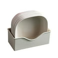 thumbnail image 1 of 5-Piece Straw Plastic Snack Plates Set, Square Dessert Fruit Nut Bowls, Reusable Mini Serving Trays, Dishwasher-Safe Party Tableware, 1 of 4