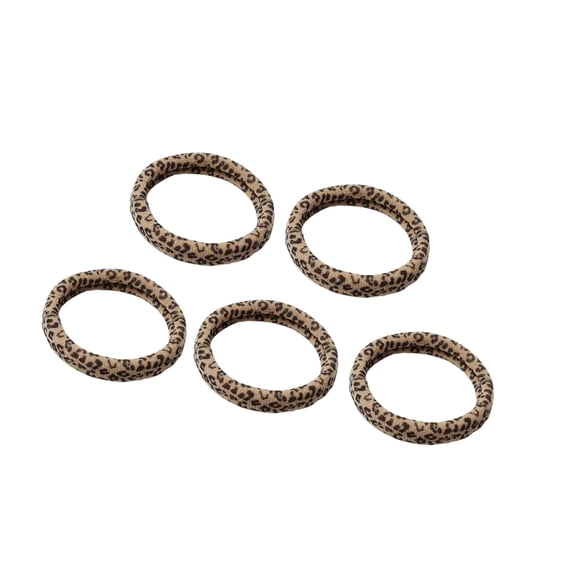Set of 5pcs Cheetah Pattern Cloth Hair Rope Lightweight Construction High String Head Accessories Compact Carry Item