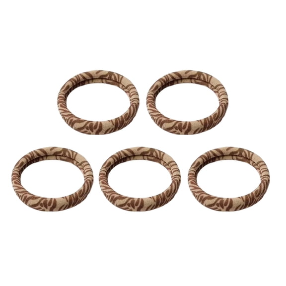 5 Piece Stretchable Scrunchies Pattern Hair Accessories Lightweight Cloth Ponytail Holders For Daily Use