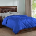 thumbnail image 1 of 5 Piece Striped Diamond Pattern Comforter Set Super Soft 800 Thread Counts, All Season, 100% Egyptian Cotton, King/California King Size Royal Blue Color, 1 of 7