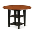 thumbnail image 1 of 5 Piece Sudbury Set - Round Dinette Table & 4 X Back Chairs with Wood Seats - Black and Cherry Finish - High-Quality Wood - Storage Shelves - Timeless Appeal, 1 of 2