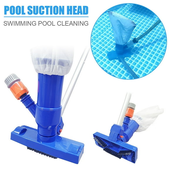 5-Piece Swimming Pool Cleaner Set with Aluminum Pole - Skimmer Brush Vacuum Tool for Leaves Debris Spa Hot Tub Maintenance Kit(Blue)