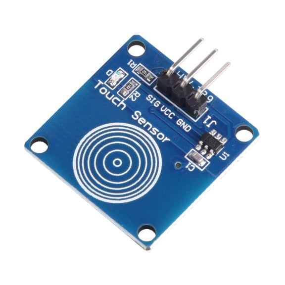 5-Piece TTP223B Digital Capacitive Touch Sensor Switch Module 2-5.5V for DIY Electronics and Industrial Control Equipment, Fast Response Time with LED Indicator, 0.9x0.9x0.3 inches / 24x24x7.2mm