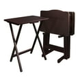 thumbnail image 1 of 5-Piece TV Tray Table Set with Holder in Espresso (4 Trays, 1 Stand), 1 of 11