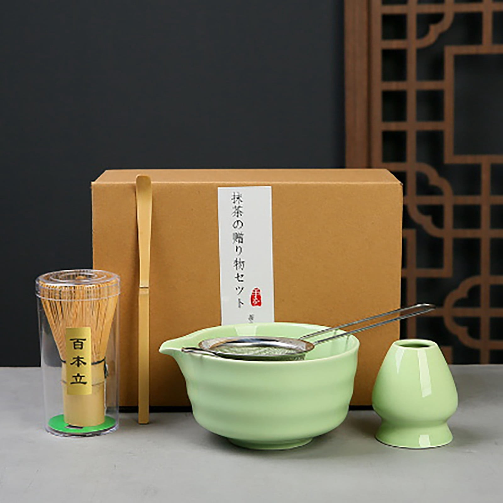 5-Piece Tea Set Clearance! Matcha Tea Set with Whisk Ceramic Bowl & Holder – Matcha Making Kit for Traditional Japanese Tea – Ideal Matcha Set for Beginners And