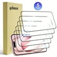 thumbnail image 1 of 5-Piece Tempered Glass Screen Protector Set - Ultimate Protection for Your iPhone - HD Clear, Scratch-Resistant, Bubble-Free, 9H Hardness, 1 of 10