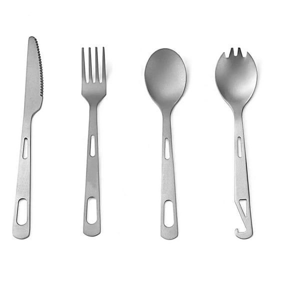 Ti-Vision 5-Piece Titanium Flatware Set with Titanium Handles