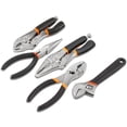 thumbnail image 1 of 5 Piece Tool Kit, Includes Multi-Use Forged Hardened Steel Lock Jaw Wrench, Slip Joint Plier, Needle Nose Plier, Long Nose Plier, and Adjustable Wrench, 1 Set, Orange/Black, 1 of 6
