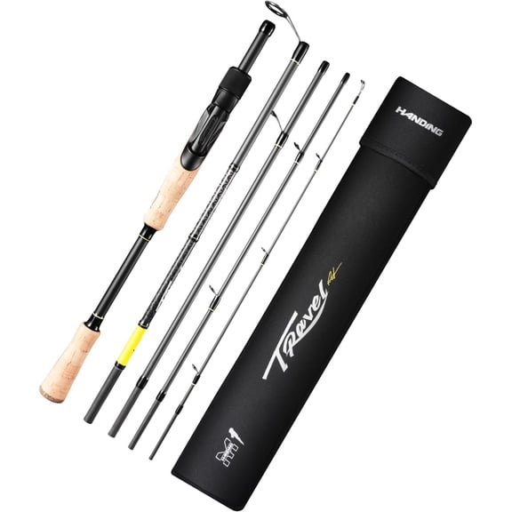 5-Piece Travel Spinning Rod 6-Foot Medium Power Fast Action for Freshwater Fishing
