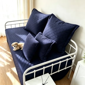 5-Piece Twin Daybed Cover Set, All Season Reversible Quilted Geometric Daybed Bedding Set With 4 Pillow Shams 39"x75"