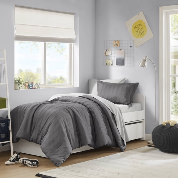 5-Piece Twin/Twin XL Woven Striped Comforter Set